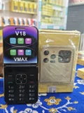 Vmax V18 Foldable Phone Dual Sim With Cover Warranty Gold